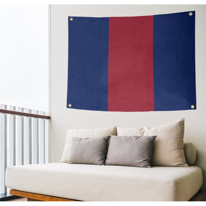 Tapisserie tennessee en polyester, H 59 po x l 80 po, Marine / Rouge