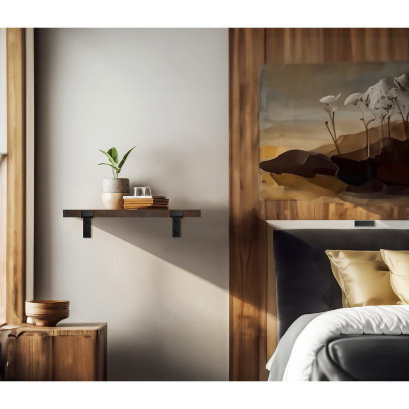 Poplar Floating Shelf, 1" H x 13" W x 4.5" D