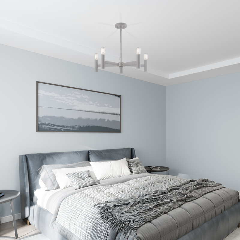 Martella 5-Light Chandelier, Gris nordique, H 6 po x l 25 po x P 25 po