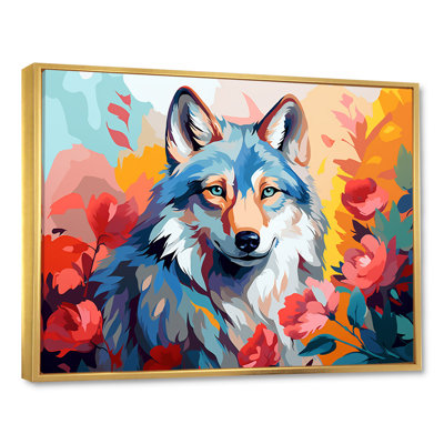 Impressionnant loup coloré impressionniste I - loup, art mural