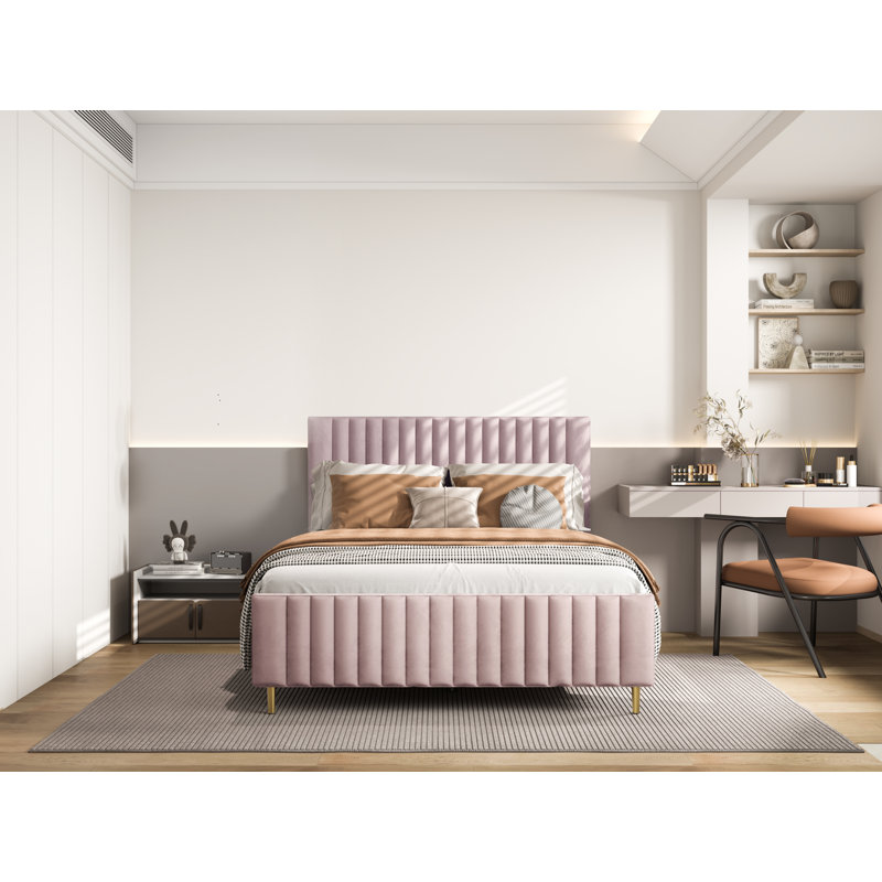 Lit plateforme Donivan, Rose, Grand