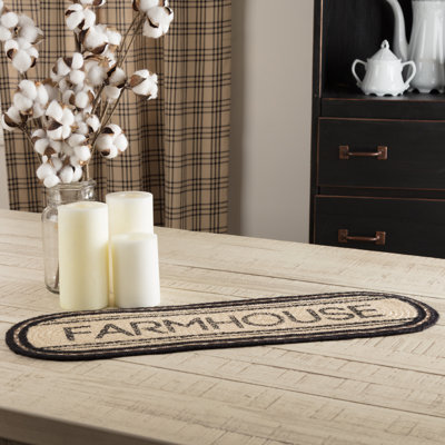 Surikova Striped Oval Table Runner