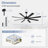 72 Inch Black Large Ceiling Fans With Lights And Remote, Modern Ceiling Fan With  Wooden Blades For Kitchen Living Room Indoor Or Outdoor Patio,Quiet6 Speed-1547423093