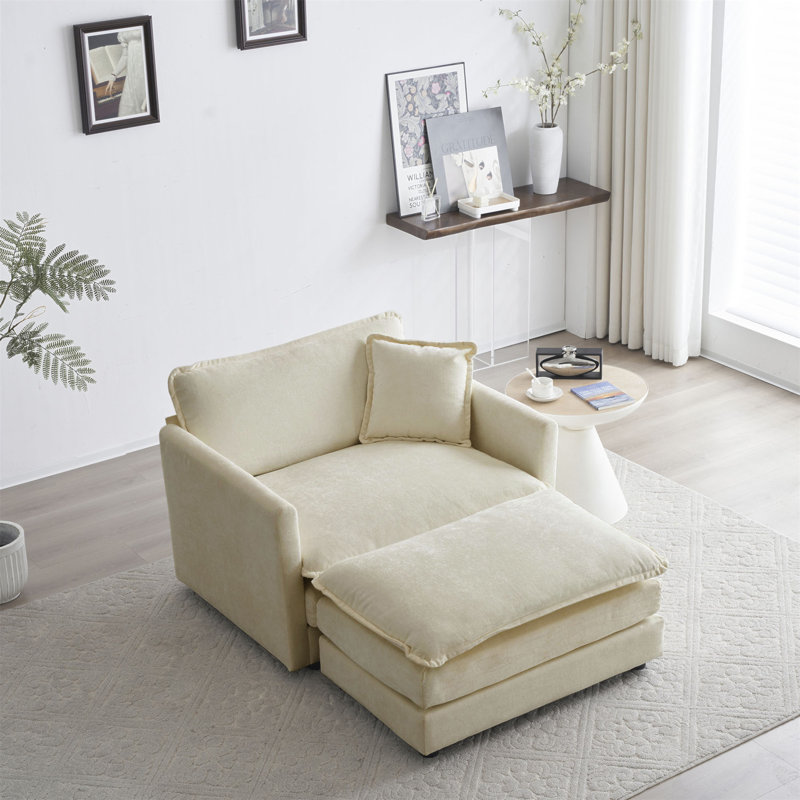 Chenille Modular Sectional Sofa, Beige