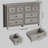 Lghm 3 Piece Bedroom Dresser Set - 8 Drawer Dresser And Two 2 Drawer Nightstands,gray Wash