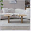 Table basse ovale de 47,24 pouces avec placage en bois massif, centre de table moderne en bois naturel pour le salon, design familial-579706888
