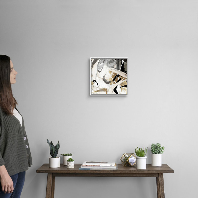 " Tangled I " Painting Print, Floater Framed Canvas, Natural, 25.25" H x 25.25" W