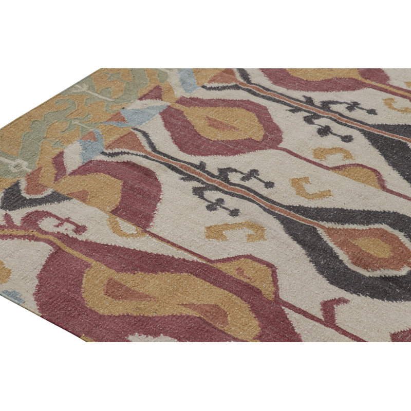 Rug & Kilim’S Modern Classics Flatweave Rug In Cream-White With Ikats Patterns