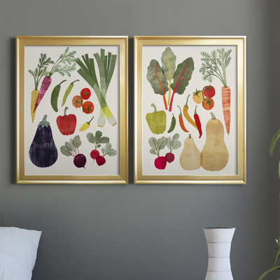 «Garden Offrant I», ensemble de 2 peintures sur toile encadrées