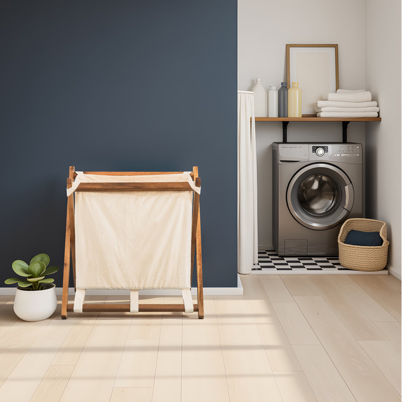 X-frame Folding Laundry Hamper, 21.1" H x 20.7" W x 15.4" D