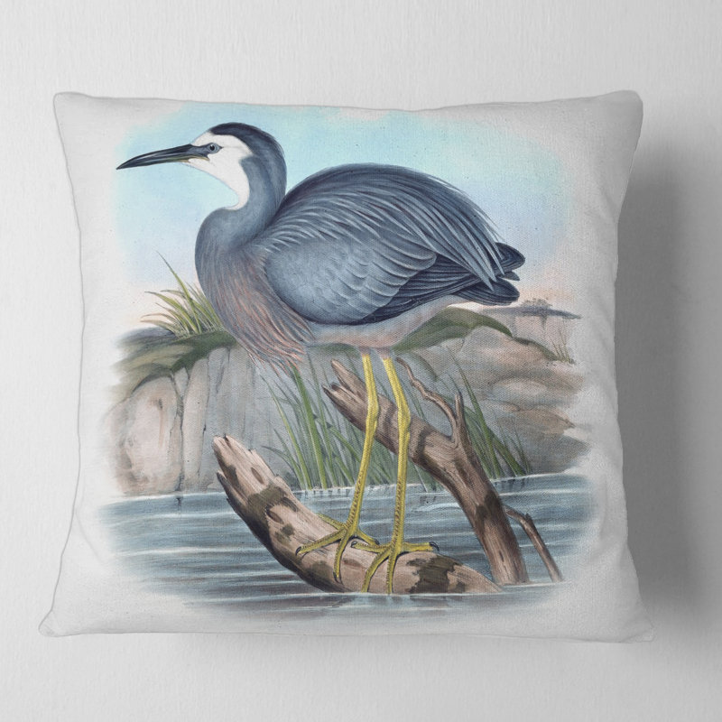 Oiseaux australiens rétro II - coussin traditionnel imprimé, 16" x 16"