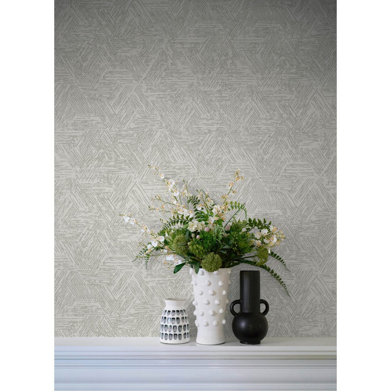 Bravlio Geometric Wallpaper Double Roll, Gray
