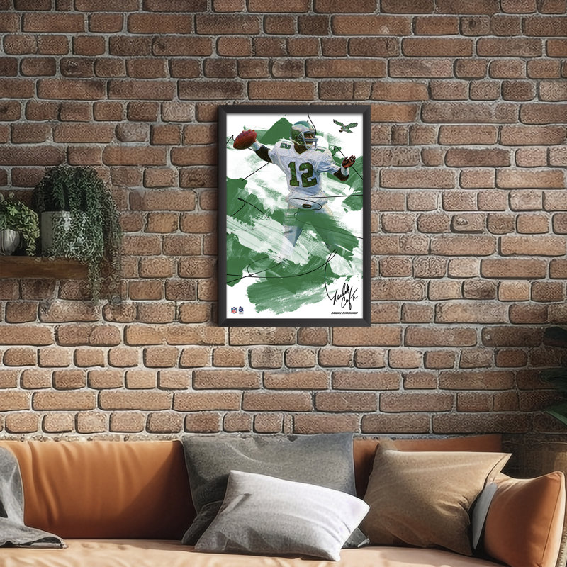 Art mural encadré «Sport coups de pinceau» par Danphino de DanFL, 13 pi x 20 po, NFL Philadelphia Eagles