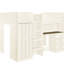 Beige Full Size Loft Bed With Storage, Drawers And Desk - Structure Wood Size Integrated Wardrobe, Storage Shelves, & In