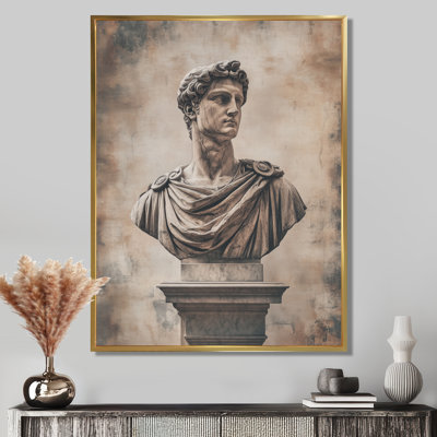 Classical Sculpture Canvas, Roman Bust Wall Art, Classical Roman Bust