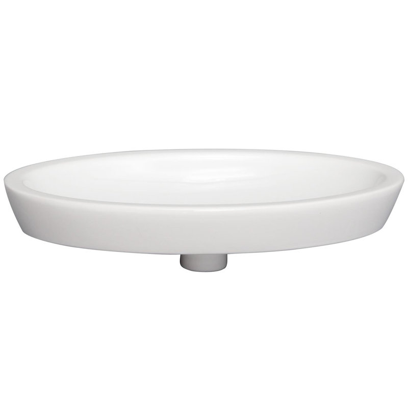Lavabo de salle de bain ovale encastré en porcelaine vitreuse Resort