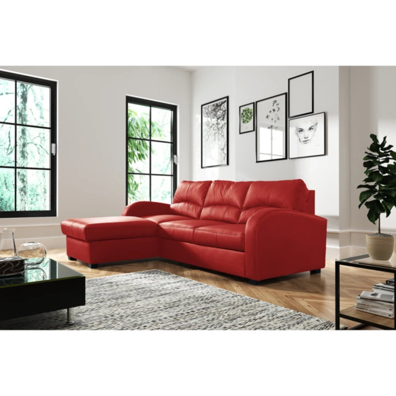 Fridulf Corner Sofa Bed, Red, Left Hand Facing