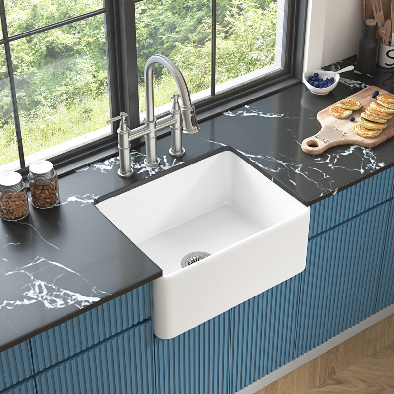 Sink Ceramic White - Deep Apron Undermount Kitchen 18"X10"X24", 58Lb 24"X18"X10",