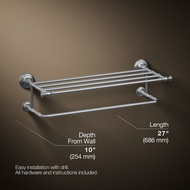 Artifacts Hotelier Wall Shelf, Polished Chrome
