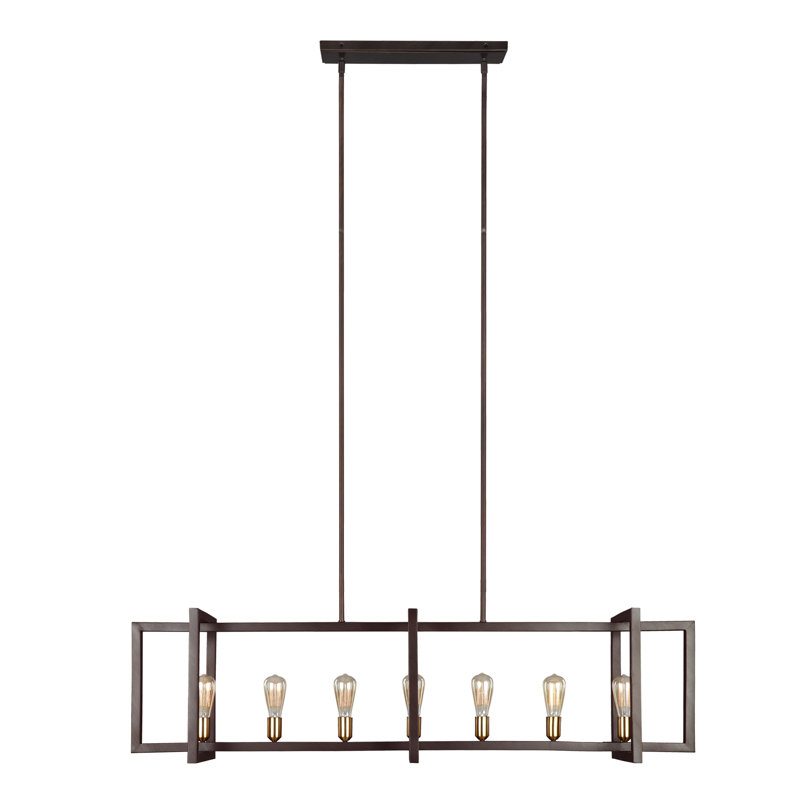 Deltoro 7-Light Steel Geometric Kitchen Island Pendant