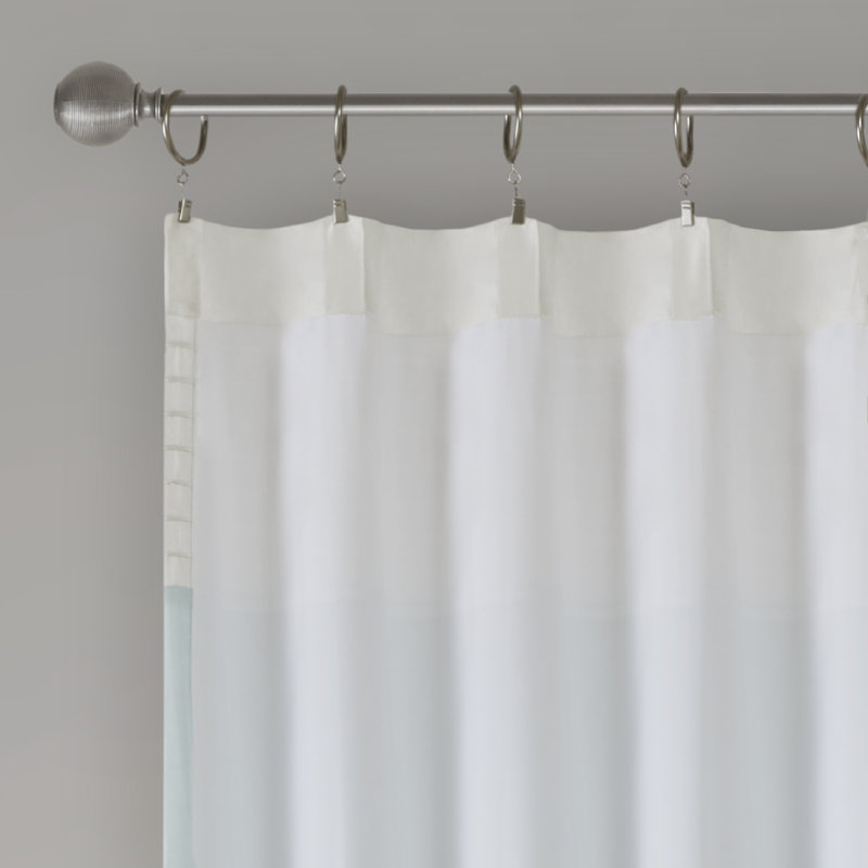 Aqua Faux Silk Light-Filtering Pintuck Window Panel