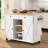 Jaye 51.7" Kitchen Island on Wheels with Storage Cabinet with Drop Leaf Countertop-1750206909