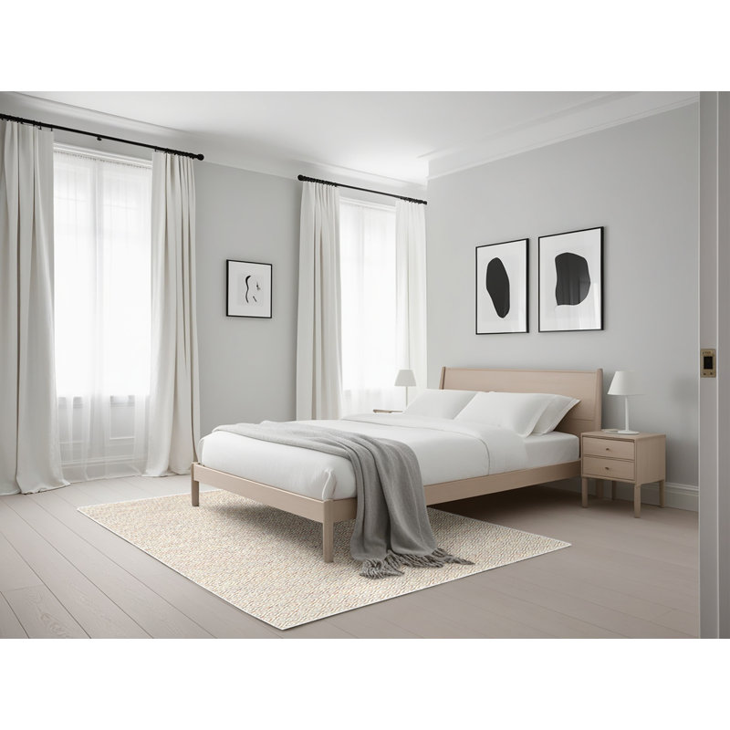 Tapis gris contemporain Inouye, Rectangle 5 pi x 7 pi