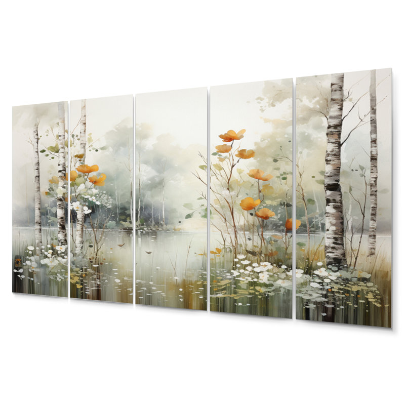 Ensemble de salon Minimalisme Forest Woods I - Paysages, art mural en métal