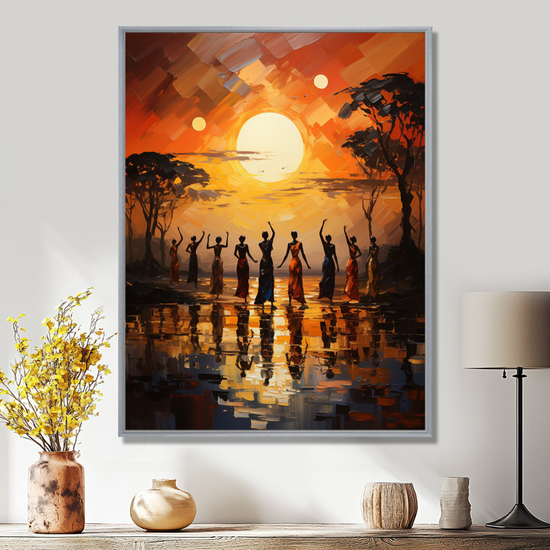 Kloman African Savannah Melody II, H 20 po x l 12 po x P 1 po, Encadrement argenté