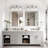 3-Light 22 In. Brushed Nickel Vanity Light With Hammered Clear Glass Shades-1366115797