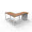 The City, Modern L-Shaped Office Desk for Office and Home, Walnut Strand Top with White Frame-92634395