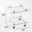 Structure en acier inoxydable, chariot mobile en acrylique transparent, table basse et support de rangement