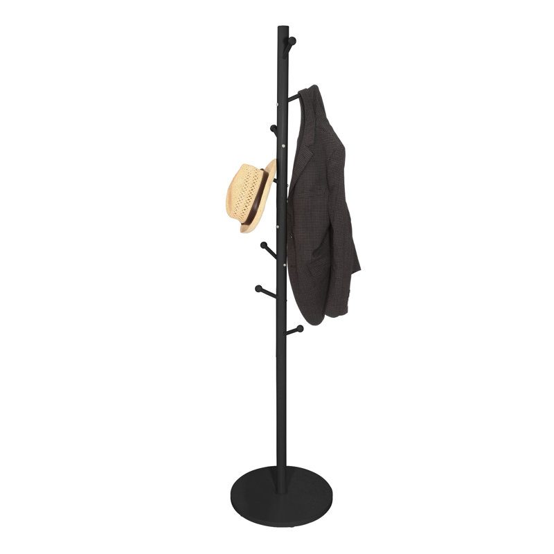 174cm Tall White Coat Rack Tree Branch Hanger Stand Multi Hooks Hallway Freestanding w/ MDF Base, Black