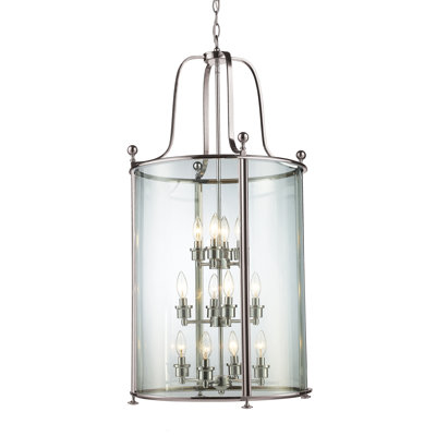 Czarnecki 12 - Light Steel Lantern Tiered Chandelier