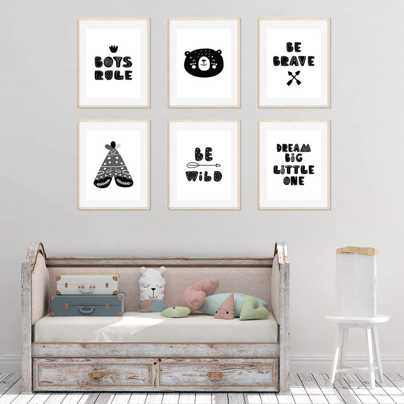 « minimaliste rule » be wild be, ensemble de 6 pièces impression sur papier Dankrad