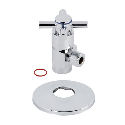 Kingston Brass 1/2-Inch FIP x 3/8-Inch OD Comp Anti-Seize Deluxe Quarter-Turn Ceramic Hardisc Cartridge Angle Stop with Flange