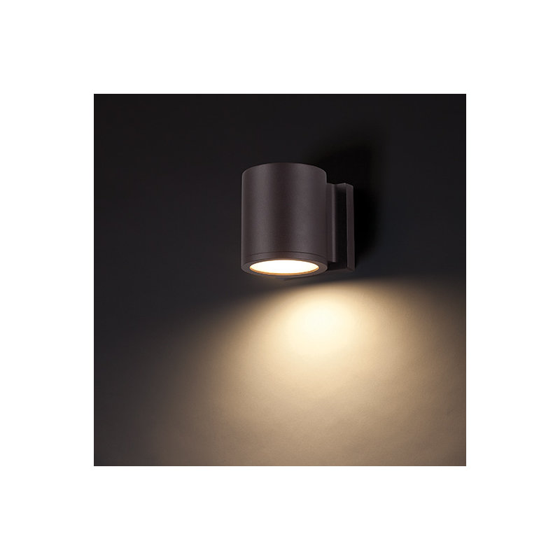 Tube LED Outdoor Armed Sconce, Bronze