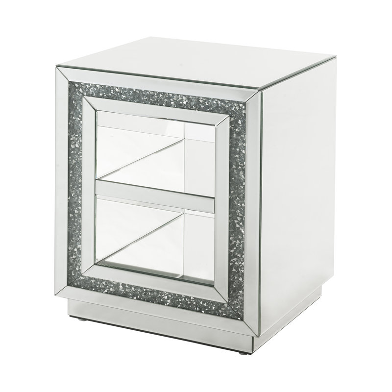 Lisle Mirrored Glass Top End Table