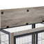 Table d'appoint pour chien avec roulettes transportables, grises, l 39,36 po x l 25,5 po 27,36 po, portes doubles et roulettes à plateau relevable, pour le bien-être des animaux de compagnie