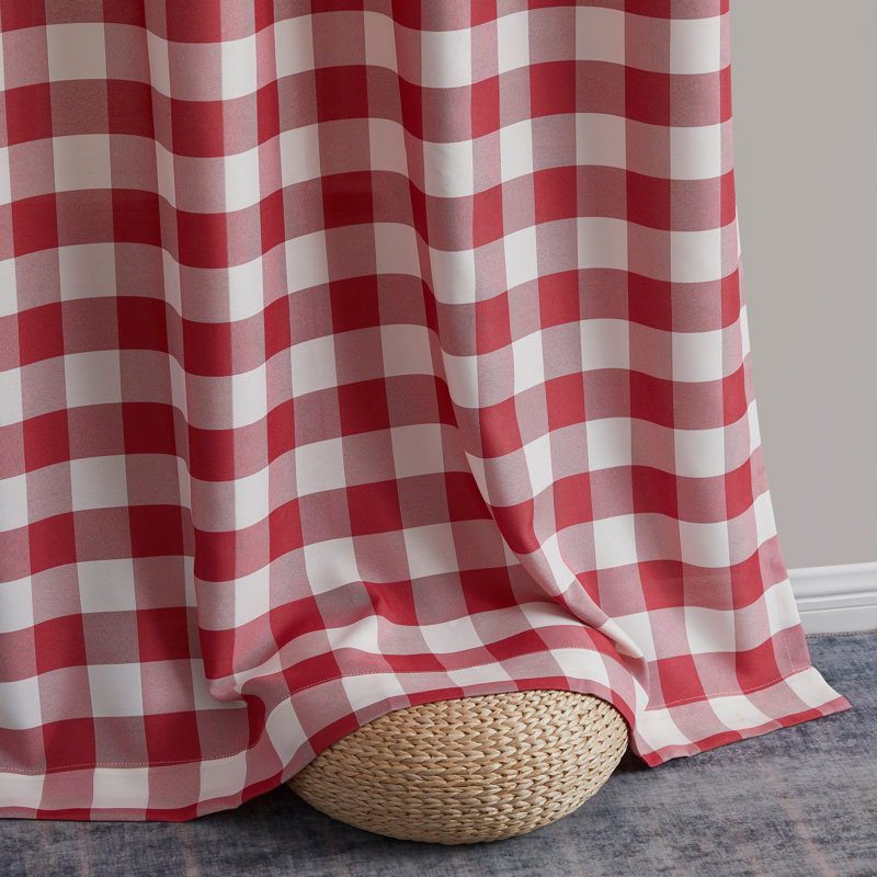 Fallbrook Polyester Light Filtering Curtain, Red, 54" W x 84" L