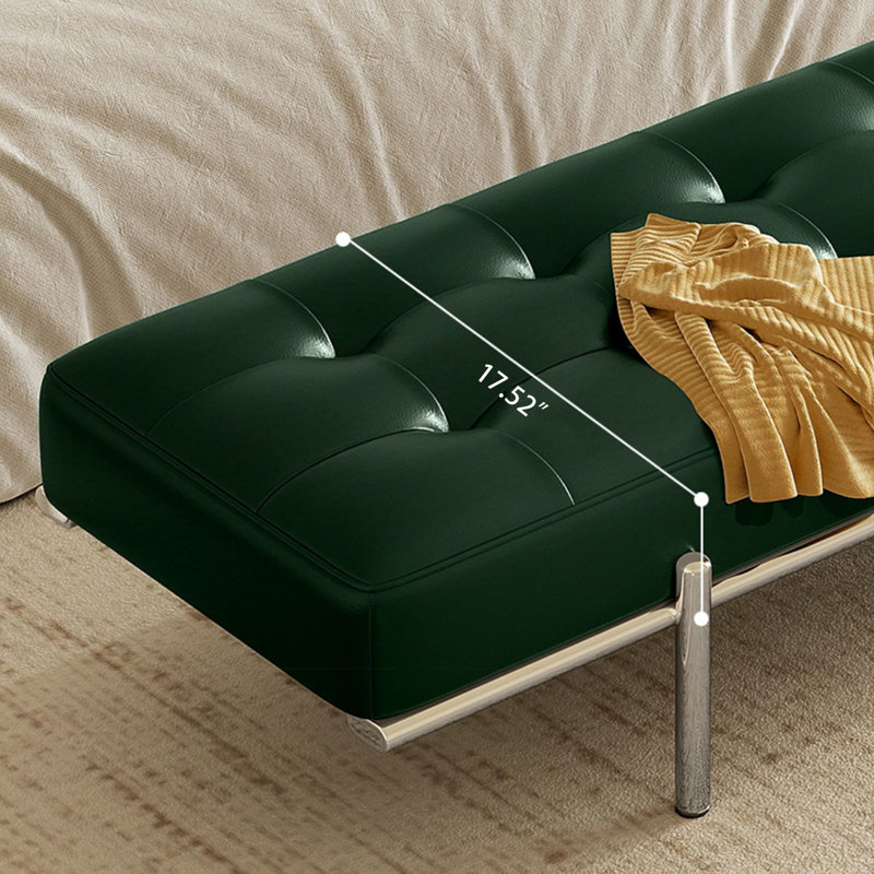 Banc rembourré, H 15,75 po x l 39,37 po x P 17,52 po, Vert