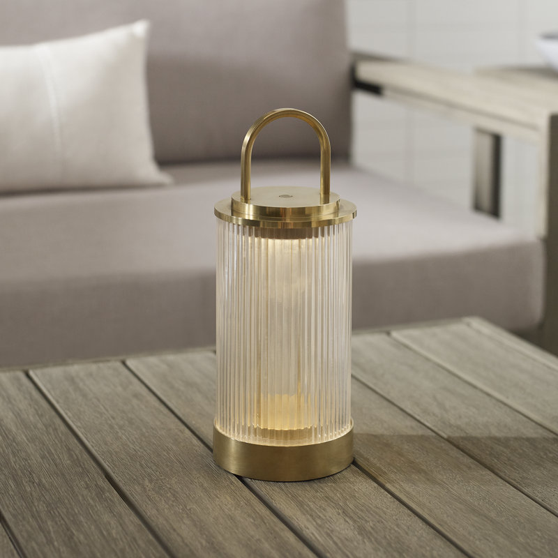 Tawa Metal USB Table Lamp, Natural Brass