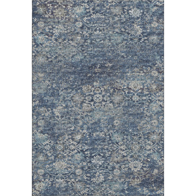 Premium Machine Washable Andreau AMF92 Blue Rug