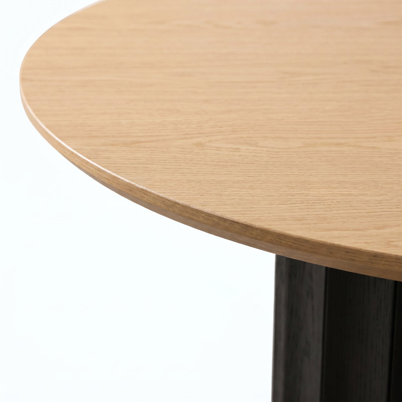 Table de conférence ovale en bois massif pour 6 personnes avec chaises de bureau Faye