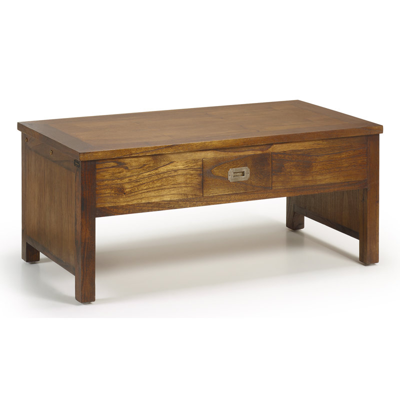 Guildhall Solid Wood Lift Top Four Leg Coffee Table with Storage