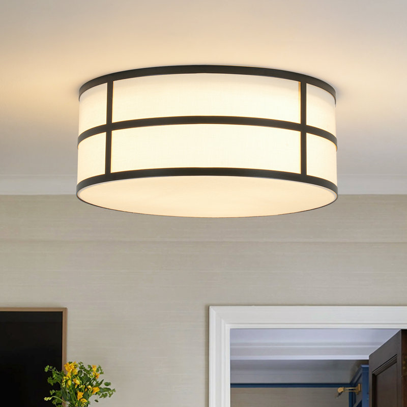 Plafonnier encastré 3 lumières en lin