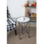 Table d'appoint 26 po en métal noir avec plateau en verre, table d'appoint mobile avec roulettes pour le salon, le vestibule, la chambre à coucher ou le bureau-1363310533-1358126873