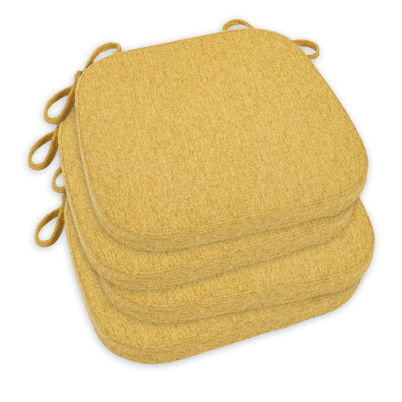 Indoor 1.5'' Dining Chair Seat Cushion, Yellow