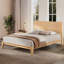 Lit plateforme double en bois avec pieds robustes en bois-144277120