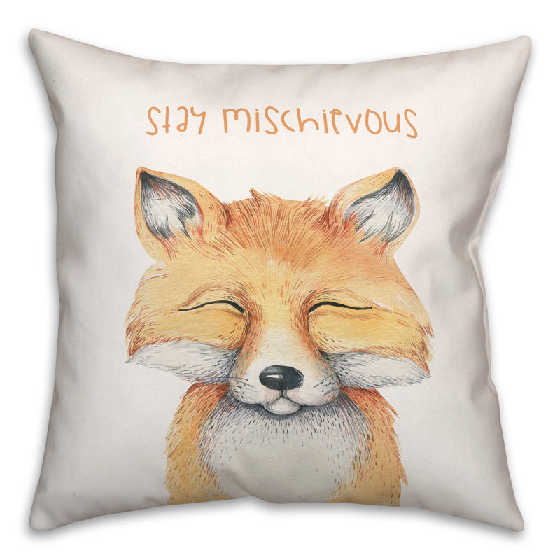 Mischievous Fox Square Pillow Cover & Insert